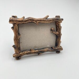 Rustic Picture Frame Faux Twig‎ Branch Style Photo Holder Decor Bird Accent 3x4"
